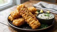 Chrumkavé rybie tyčinky bez vajec a mlieka: tajomstvo vzdušného cesta na sóde